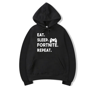 Pkorli Eat Sleep Fortnite Repeat Hoodies Men Women Casual Long Sleeve Hoodies Streetwear Hip Hop Male Pullover Hoody Fortnite