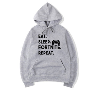 Pkorli Eat Sleep Fortnite Repeat Hoodies Men Women Casual Long Sleeve Hoodies Streetwear Hip Hop Male Pullover Hoody Fortnite