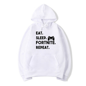 Pkorli Eat Sleep Fortnite Repeat Hoodies Men Women Casual Long Sleeve Hoodies Streetwear Hip Hop Male Pullover Hoody Fortnite