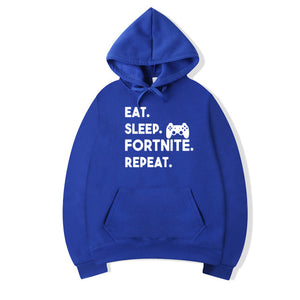 Pkorli Eat Sleep Fortnite Repeat Hoodies Men Women Casual Long Sleeve Hoodies Streetwear Hip Hop Male Pullover Hoody Fortnite